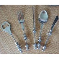 Produits à perles DIY, ornement, gadgets de cuisine en acier inoxydable, vaisselle, ajouter une perle, fourchette, ouvre-bouteille, cuillères à perles