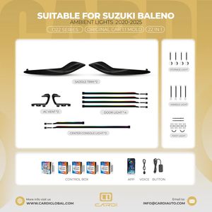 Kit de Luces Ambientales para Auto <span class=keywords><strong>Baleno</strong></span> D22 con Efecto de Luz Fluida, Respiración, Persecución y Destello - Product Image 2
