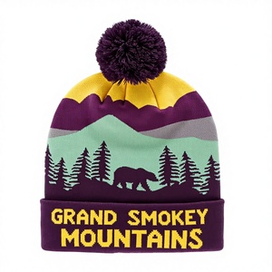 หมวกไหมพรมอะคริลิกอุ่นสำหรับฤดูหนาว  แบบถักลายโลโก้ตามสั่ง  สำหรับผู้ใหญ่  แบบยูนิเซ็กซ์  เหมาะสำหรับกิจกรรมกลางแจ้ง  ทีมสกี  ลายแจ็คการ์ด  พร้อมพู่ห้อย - Product Image 1