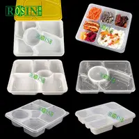 Premium 5-compartment takeaway tray Injection Disposable Plastic Food  Containers with lid