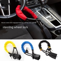 Verrou de volant de voiture populaire, en ABS + câble en acier, verrou de guidon, verrou de boucle de ceinture de sécurité de voiture, verrou antivol universel pour voiture