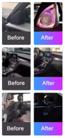 Mise à niveau de la lumière ambiante intérieure de voiture à 64 couleurs LED pour Mercedes Benz Classe C W205 2015-2021 Accessoires de bande d'ambiance