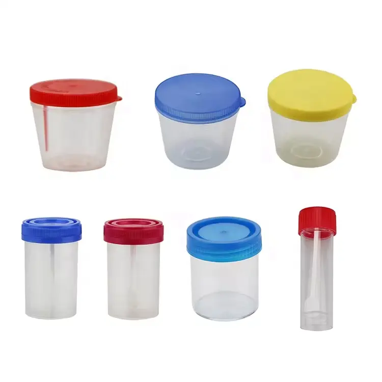 Disposable Sterile Sample Cup with Screw Specimen Container PP Urine Container 40ml 60ml 100ml 120ml