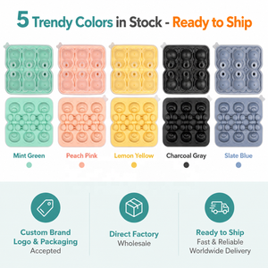 Molde de silicona para 6 bolas de hielo con forma de oso, venta al por mayor de fábrica, material de silicona, color personalizado, logotipo, caja de regalo, OEM ODM para cocina, bar, tienda - Product Image 6