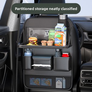 Sac de rangement en cuir pour dossier de siège de <span class=keywords><strong>voiture</strong></span> avec organisateur suspendu pour les sièges avant/arrière, petite table et gadgets essentiels pour la <span class=keywords><strong>voiture</strong></span> - Product Image 3