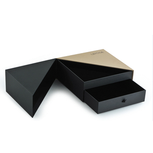 custom empty 2 tiered black brown chocolate gift boxes kraft paper bon bon box