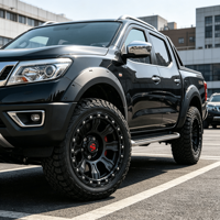 Jantes en alliage tout-terrain HODEA 4x4 - 17*9 18*9 pouces, design Beadlock noir mat pour Tundra/HiluxF-150/Bronco/Prado/Navara/Sierra