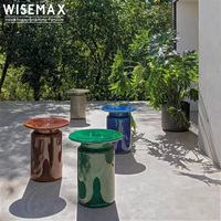 WISEMAX FURNITURE Table basse en fibre de verre au design nordique créatif, mobilier d'intérieur, table d'appoint minimaliste pour salon