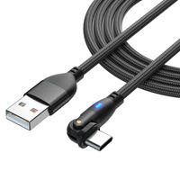 Câble de données USB 3.0 en cuivre pur, type C/Micro, à charge rapide, avec coudé à 180 degrés, tressé, 3A, universel pour téléphone Android, rallonge