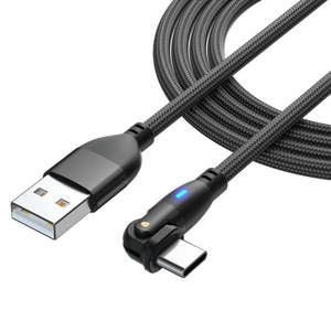 Cable de Datos Tipo-C/Micro de Carga Rápida con Conector en Ángulo de 180 Grados, 3A, Universal para Teléfonos <span class=keywords><strong>Android</strong></span>, Extensible, de Cobre Puro, USB3.0 - Product Image 2