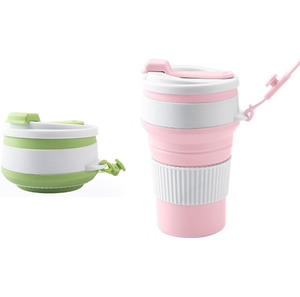 Tazas de Viaje Plegables de Silicona Libres de BPA, Taza de Café de Viaje Plegable de Silicona a Prueba de Fugas, Taza Reutilizable para Café, Té y Agua con Tapa - Product Image 1