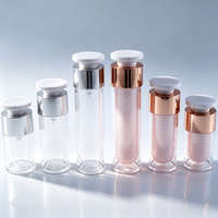 Flacon de lotion sans air en acrylique rond de 15 ml, 30 ml, 50 ml, récipient cosmétique sous vide pour les soins de la peau