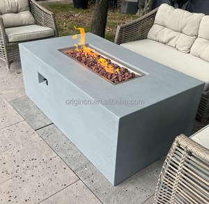 Meubles d'extérieur anti-explosion, protection en verre, table en béton, foyer au gaz - Product Image 3