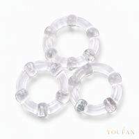 Anneau de retardement à trois anneaux perlés en silicone souple, écarteur de prépuce, étanche, jouet pour adulte, modèle Guangzhou 00013