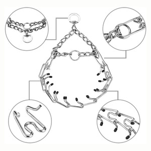 Collar de entrenamiento de punta de perro mascota de pellizco efectivo personalizado con punta de goma cómoda, Collar de estrangulación de perro de acero inoxidable, producto para mascotas