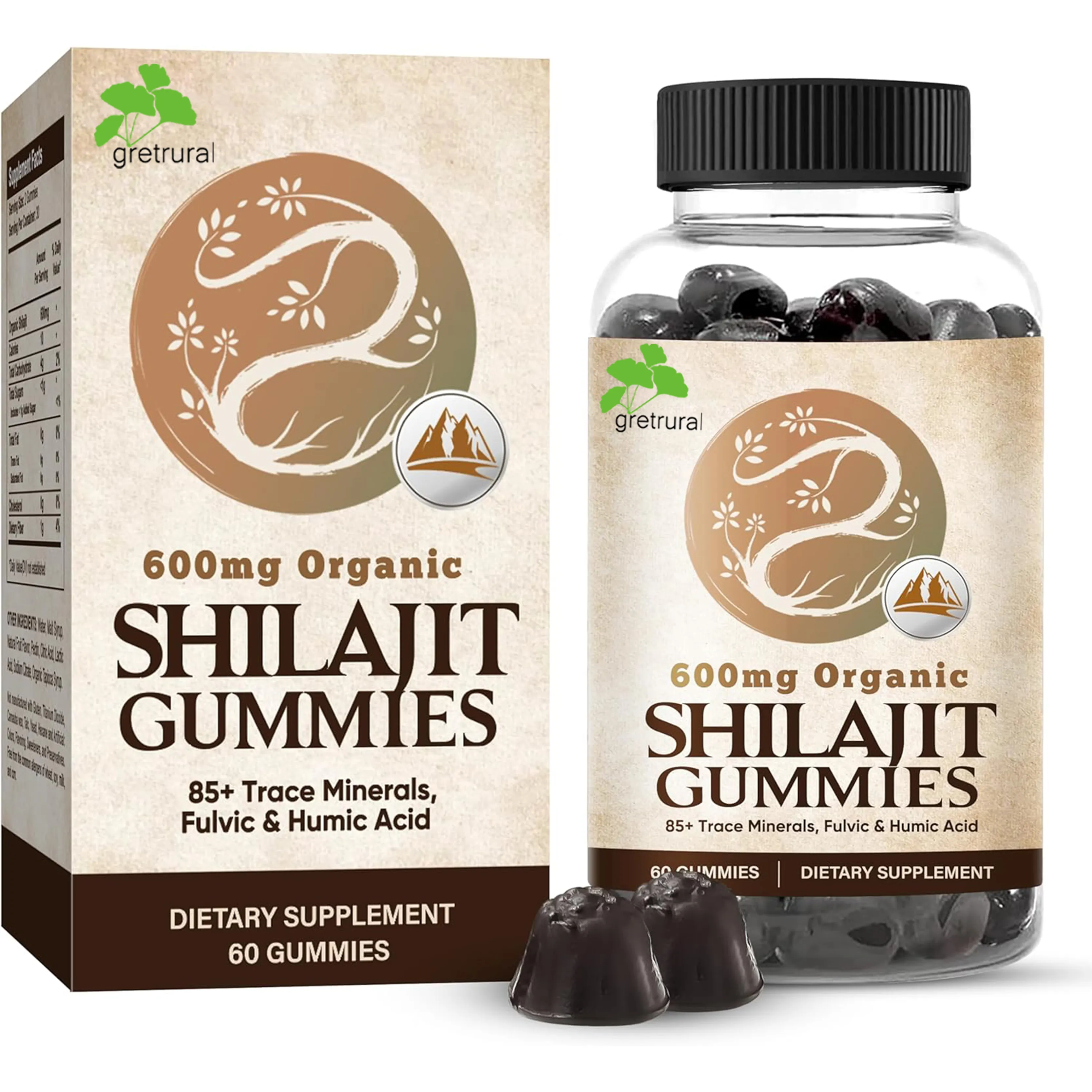 OEM/ODM Shilajit Gummies (60 Count) - Made of Pure Organic Himalayan Shilajit Resin - Source of Natural Fulvic and Humic Acid