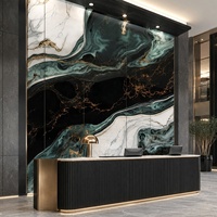Panneau PVC UV WYRAX effet marbre Onyx Blanc pour mur d'accentuation de hall d'hôtel 1220x2440mm 5mm, panneau commercial étanche