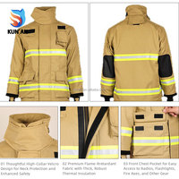Combinaison de pompier EN469 orange jaune doré PBI, protection contre la chaleur et les produits chimiques, combinaison de lutte contre les incendies