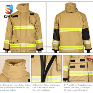 Combinaison de pompier EN469 orange jaune doré PBI, protection contre la chaleur et les produits chimiques, combinaison de lutte contre les incendies - Product Image 2