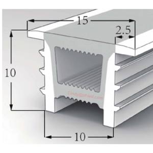 Profilé LED en silicone intégré pour l'éclairage linéaire des hôtels et bureaux, profil LED flexible 1010 - Product Image 1