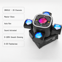 Projecteur de scène à tête mobile à quatre bras matriciel RGBW pour DJ, bars et événements