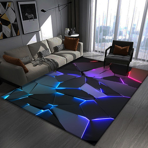 Luxe 3D Visuel Polyester Tapis Moderne Motif Abstrait pour Salon <span class=keywords><strong>Table</strong></span> Basse E-Sports Décor Dirt Tapis Ensembles 10mm - Product Image 2