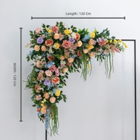 Composition florale artificielle colorée pour arche de mariage, chemin de table et décoration de toile de fond pour événements et fêtes