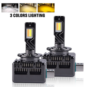 Bombillas LED para Faros Delanteros de Coche, Xenón HID, Enchufe y Listo, Aleación de Zinc, Tricolor, 3000K 4300K 6000K, 90W, 25000LM, D1S D2S D3S D4S, Resistentes a la Intemperie - Product Image 1