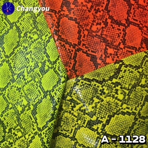 A-1128 Eco-friendly Brilhante <span class=keywords><strong>PU</strong></span> Couro Sintético Luxo Snakeskin Padrão Falso Couro <span class=keywords><strong>Material</strong></span> para Saco Elástico Artesanato Decorativo - Product Image 3
