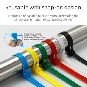 Attaches-câbles réutilisables et détachables en nylon 66 de haute qualité et respectueux de l'environnement, disponibles en plusieurs couleurs - Product Image 4