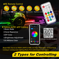 Kit de 4 éclairages LED néon pour voiture Nova Auto App et télécommande sans fil, 12V RGB LED multicolores