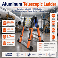 Échelle télescopique portable moderne en aluminium 6063, 150 kg, EN131, design pliable extensible, pour usine, entrepôt, construction, entretien