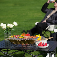 Barbecue jetable pour l'extérieur, barbecue au charbon de bois, barbecue pour fête dans la cour, barbecue jetable