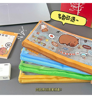 Dessin animé Capybara Transparent papeterie sac mignon multifonctionnel Portable étudiant stylo étui sacs d'école