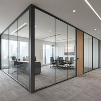 Cloison de bureau panoramique en verre série 100, mur en verre insonorisé, cloison pour zone de réception de bureau commercial
