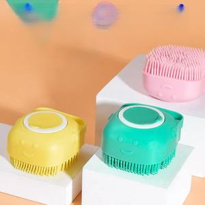 Köpük evcil bakım banyo ürün Pet banyo fırçası silikon sabun dağıtım masaj çevre dostu köpekler için köpek tımarlama fırçası - Product Image 4