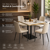 Juego de Comedor Moderno para Restaurante con Cubierta de Piedra Sinterizada y Estructura de Grado Comercial - Asientos de Lujo para Cafetería, Hotel, Bistro