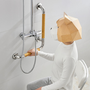 Barre d'appui en acier inoxydable Baiyurui 8903-1, grain de bois, antidérapante, pour salle de bain, toilettes, soutien de sécurité pour personnes âgées - Product Image 2