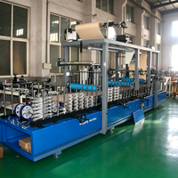 Machine automatique de collage de profilés à chaud PUR avec tête de collage pour film de colle uniforme pour profilés UPVC, bois et MDF