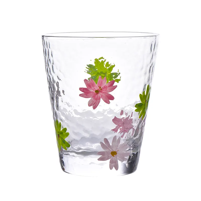 10 oz Hand Painted Vintage Crystal Glass Tumbler Coffee Tea Water Cups Flower Drinkware Mug For Her Wine Wedding Hot Drinks