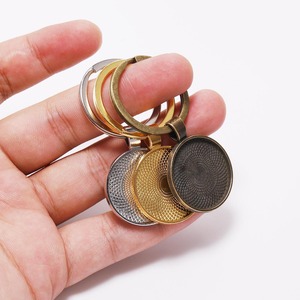 Alloy Keychain Round Nickel Free Metal Pendant Key <b>Ring</b> Vintage Style 5 Sets For Jewelry Making DIY Accessories - Product Image 4