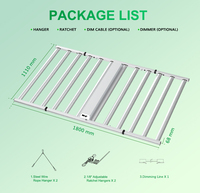 Lampu LED Grow Light Lipat Tahan Air 1200w PPFD Tinggi dengan Casing Aluminium, Dapat Diredupkan, untuk Pertumbuhan Vegetatif dan Pembungaan Vertikal