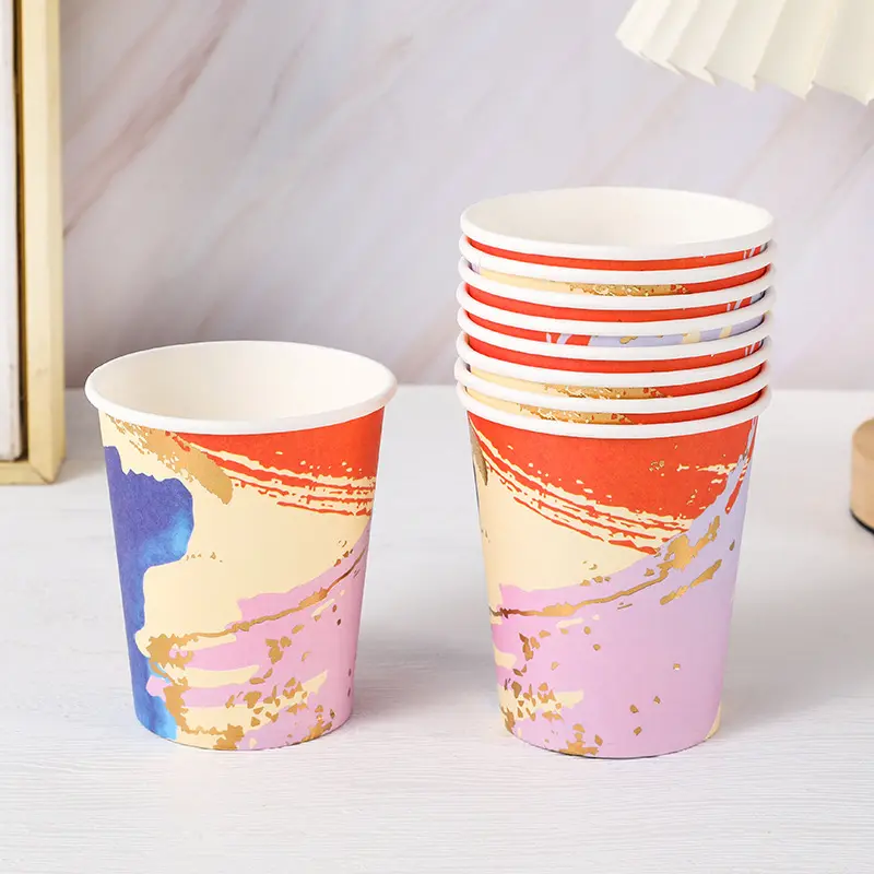 Однотонные бумажные стаканчики, одноразовые чашки, Детские художественные украшения «сделай сам» для дня рождения