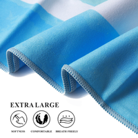 Serviette de plage tropicale toute saison en microfibre épaisse super douce à séchage rapide à rayures imprimées extra large de haute qualité en gros