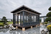 Pergola en aluminium de style chinois, pavillon de jardin extérieur, gazebo en alliage d'aluminium, toit incurvé, imperméable, pour patio, cour arrière