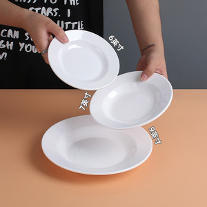 Plato redondo comercial de melamina blanca, plato de imitación de porcelana, plato para servir en restaurantes y hoteles, catering de autoservicio - Product Image 2