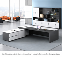 Bureau de direction minimaliste moderne, ensemble bureau et chaise, table de patron, mobilier de bureau