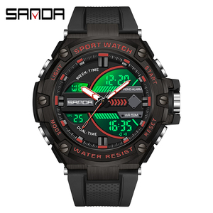 Montres pour hommes SANDA 3185 <span class=keywords><strong>G</strong></span> Style, nouvelles, étanches à 50 m, montres à quartz sportives résistantes aux chocs pour hommes, montre-bracelet numérique - Product Image 4