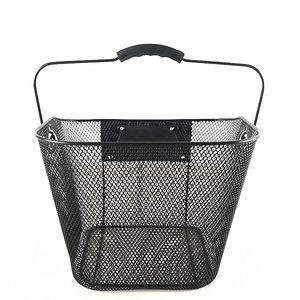 ตะกร้าตาข่ายโลหะเหล็กอเนกประสงค์พร้อมที่จับสำหรับช้อปปิ้งที่ถอดออกได้ตะกร้าจักรยานด้านหน้าสำหรับจักรยานเสือภูเขา - Product Image 1