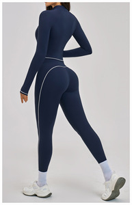 Set 5 Pezzi Personalizzabile con Logo, Nuovo Abbigliamento Sportivo Effetto Nudo, Leggings Aderenti, Reggiseno Sportivo e Pantaloncini Color Block per Donna - Product Image 4